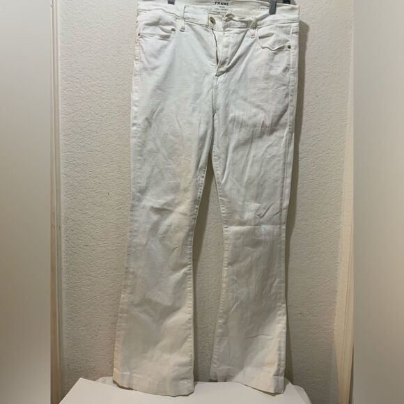 Frame Denim Le High Flare Jeans in Blanc White Sz 31 - Picture 4 of 13